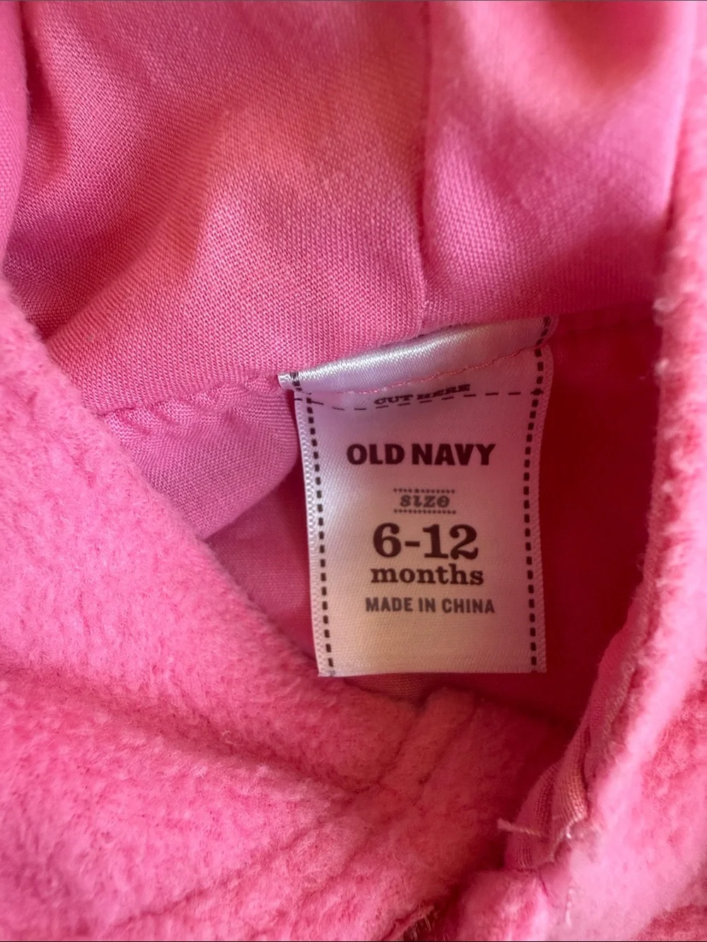 Old Navy Pink and White Fleece Baby Bug Costume Jacket